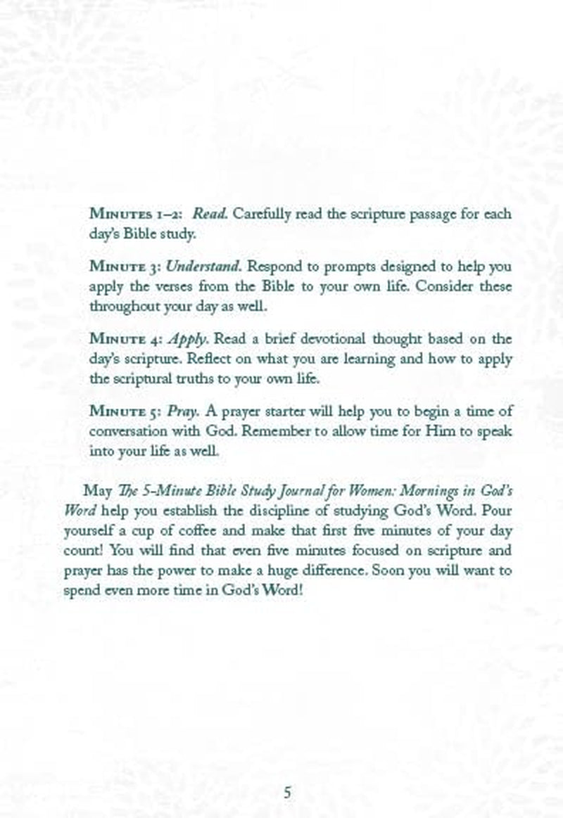5-Minute Bible Study Journal for Women: Morning Reflections in God's Word