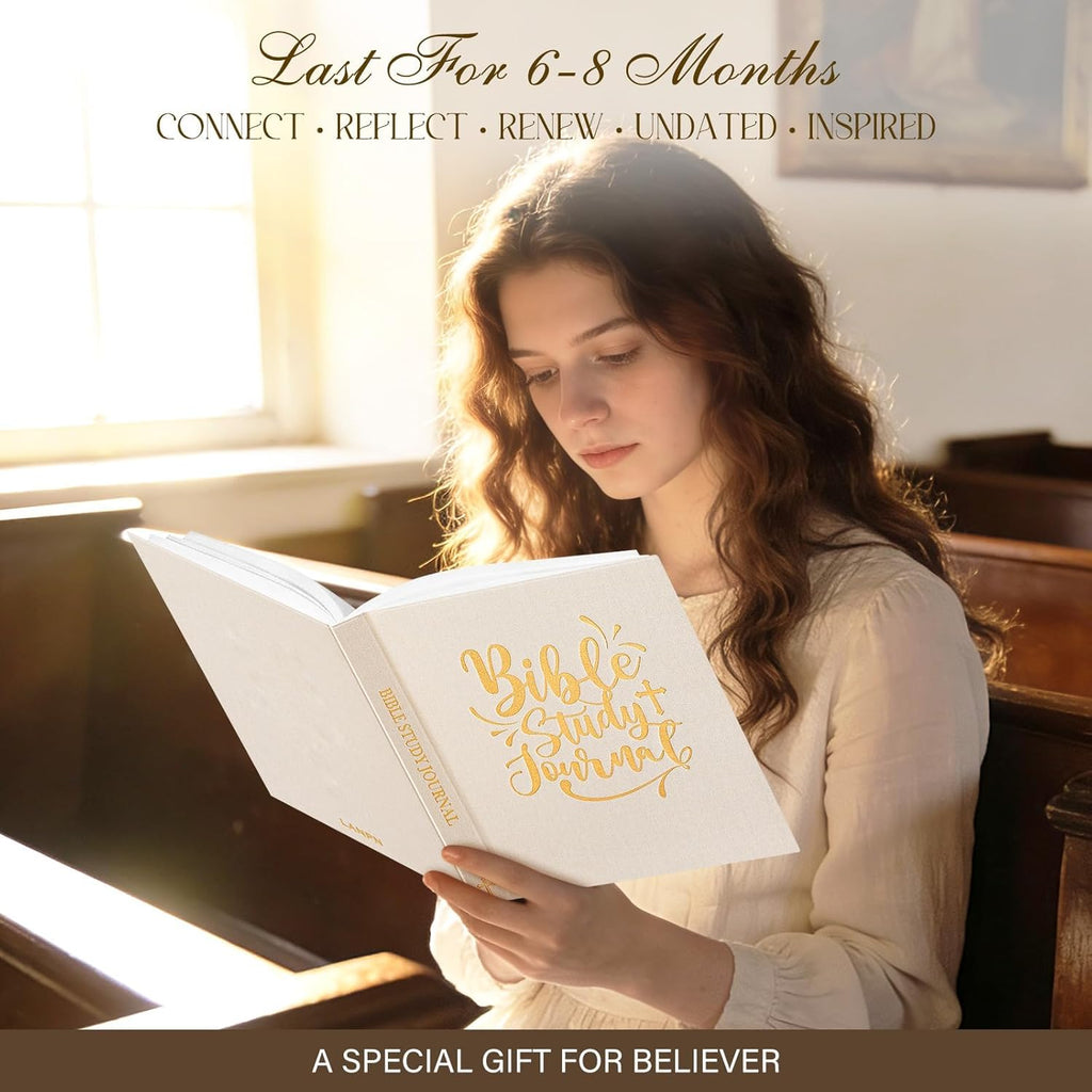 Transform Your Faith Journey with Our Beautiful Bible Study Guide Journals for Women - Complete with Tabs, Highlighters, and Thoughtful Prompts for Daily Devotion and Reflection in Elegant Beige Linen