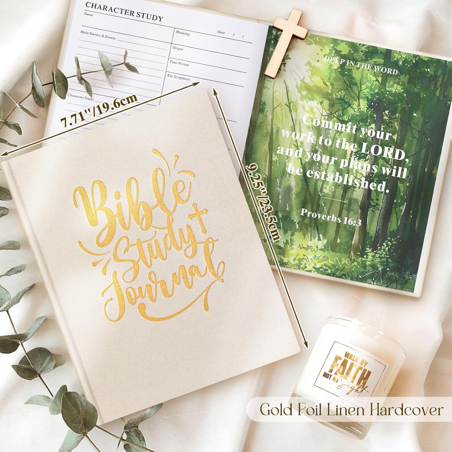Transform Your Faith Journey with Our Beautiful Bible Study Guide Journals for Women - Complete with Tabs, Highlighters, and Thoughtful Prompts for Daily Devotion and Reflection in Elegant Beige Linen