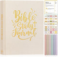 Transform Your Faith Journey with Our Beautiful Bible Study Guide Journals for Women - Complete with Tabs, Highlighters, and Thoughtful Prompts for Daily Devotion and Reflection in Elegant Beige Linen