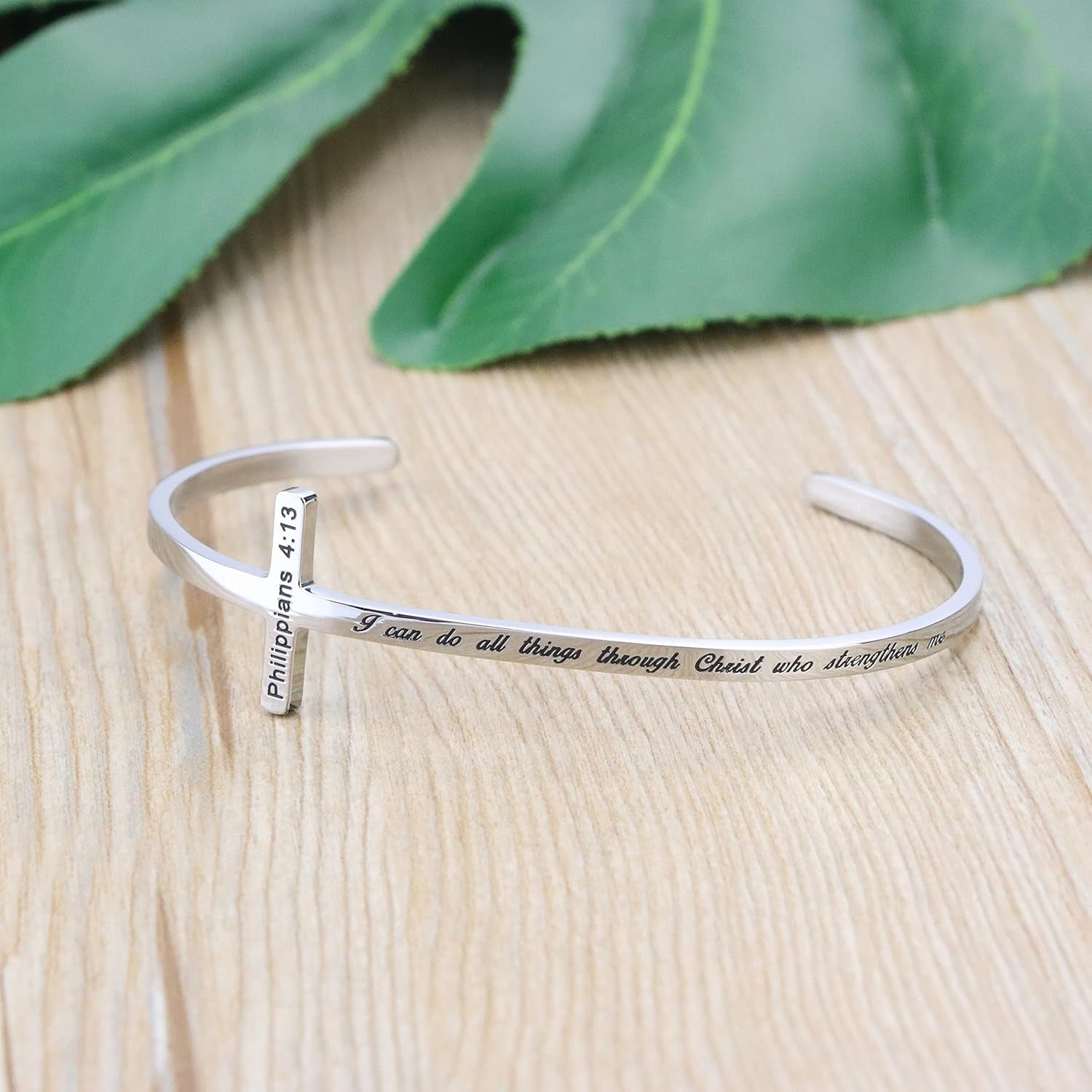 𝐂𝐫𝐨𝐬𝐬 𝐁𝐫𝐚𝐜𝐞𝐥𝐞𝐭 Religious Cuff Bangle 𝐁𝐢𝐛𝐥𝐞 𝐕𝐞𝐫𝐬𝐞 Christian Gifts Jewelry for 𝐖𝐨𝐦𝐞𝐧