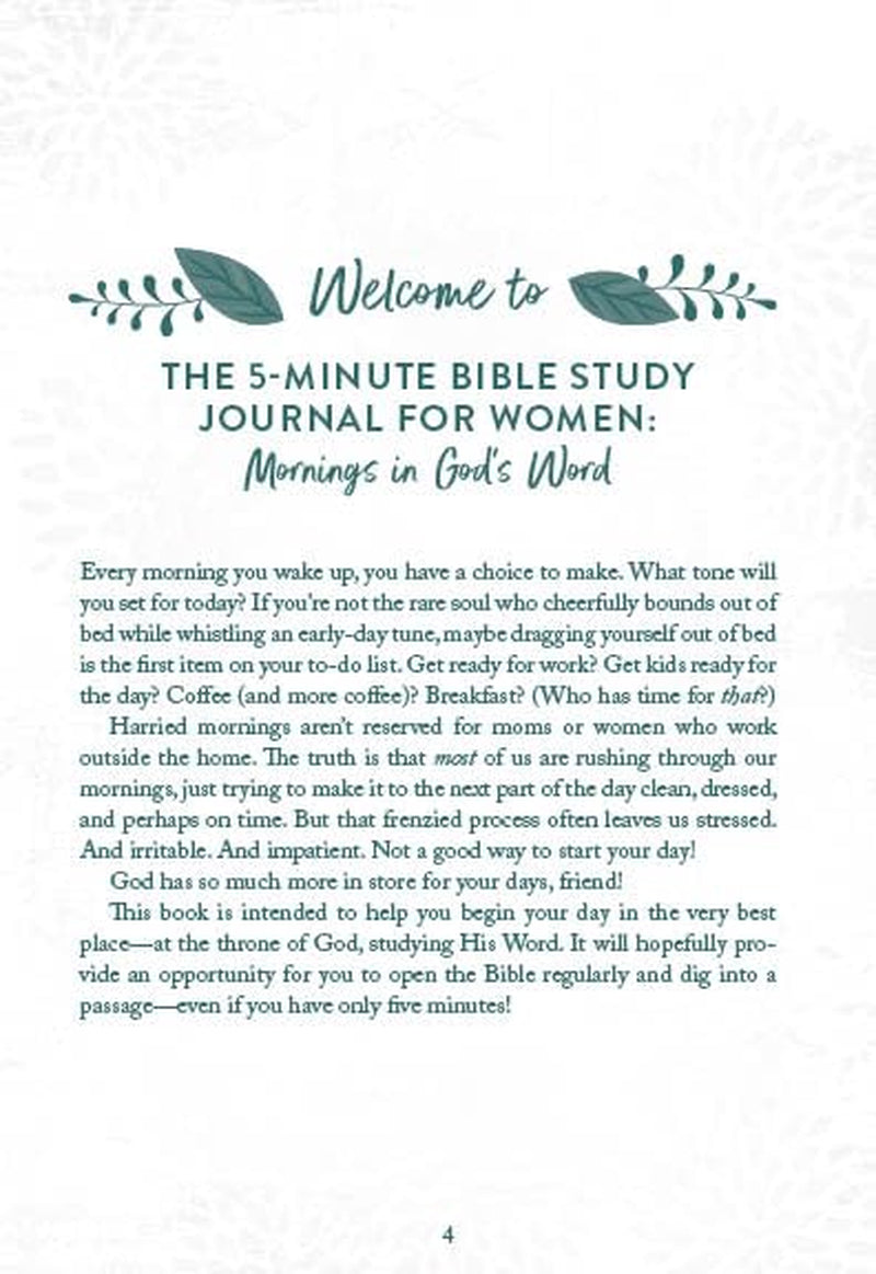 5-Minute Bible Study Journal for Women: Morning Reflections in God's Word